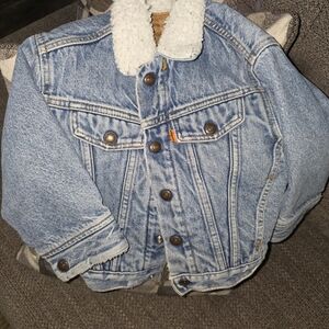 Little Levi's vintage orange tab sherpa lined jacket toddler size 4T
